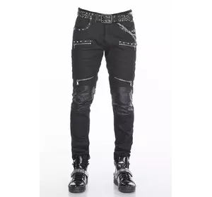 Мужские черные джинсы с цепями CIPO & BAXX