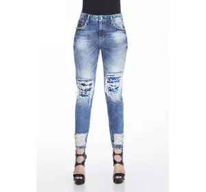 Женские рваные джинсы голубые CIPO & BAXX