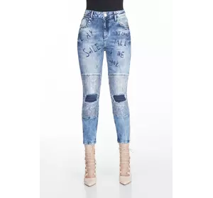 Женские укороченные джинсы слимы синие CIPO & BAXX