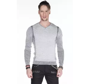 Мужской пуловер светло-серый CIPO & BAXX
