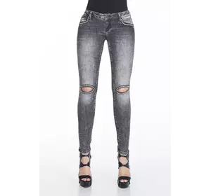 Серые джинсы слимы женские CIPO & BAXX