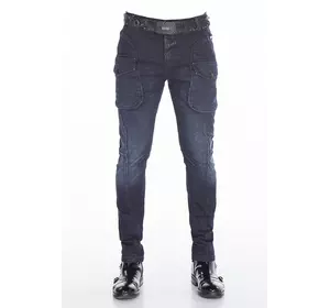 Мужские джинсы слимы синие с карманами CIPO & BAXX